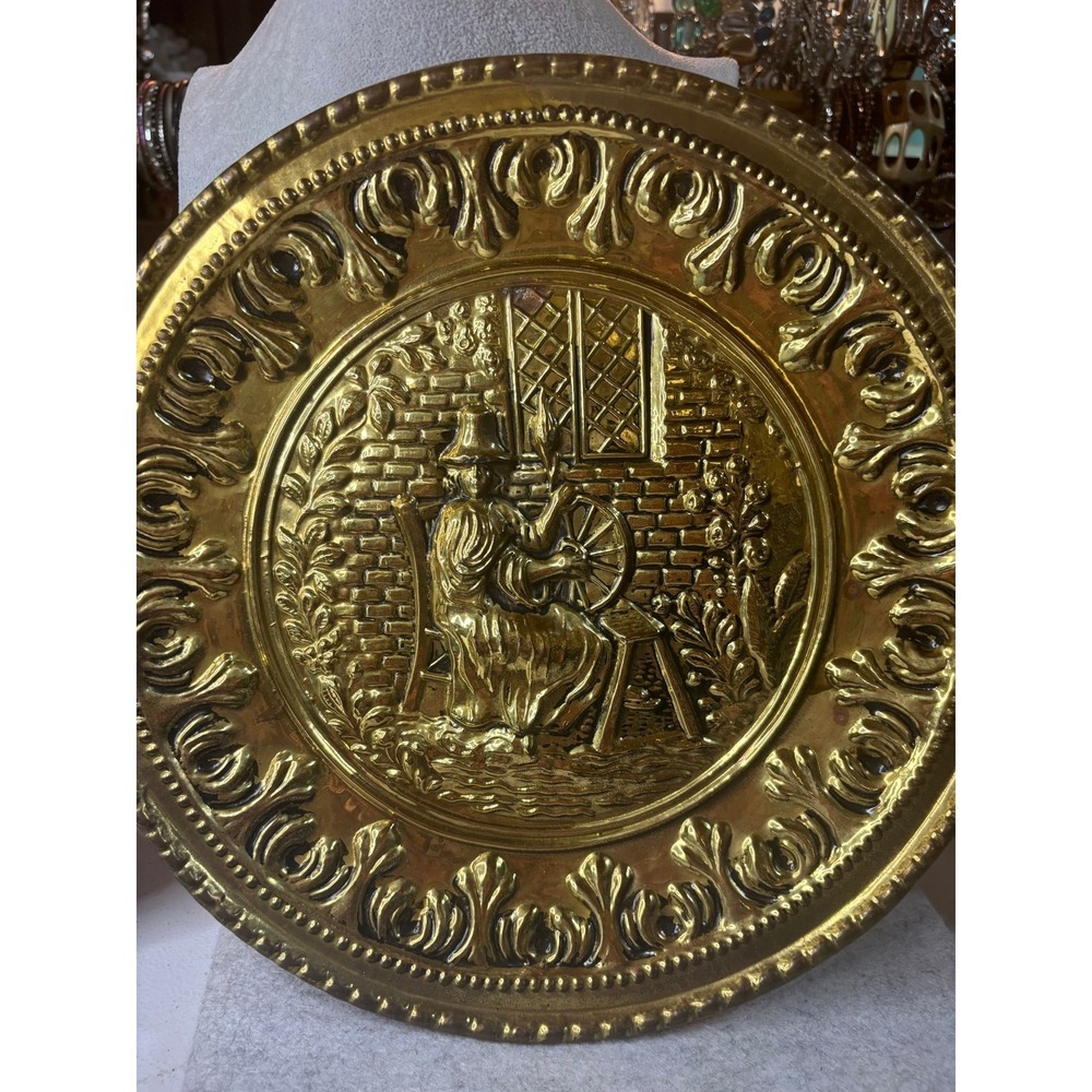 Vintage Brass Wall Plate Sitting